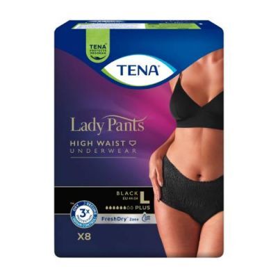 Tena Lady Pants Plus Black Bielizna chłonna dla kobiet L, 8 szt.