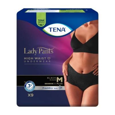 Tena Lady Pants Plus Black Bielizna chłonna dla kobiet M, 9 szt.