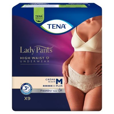 Tena Lady Pants Plus Creme Bielizna chłonna dla kobiet M, 9 szt.