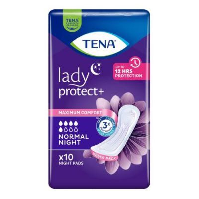 TENA Lady Protect+ Normal Night Pieluchy anatomiczne na noc, 10 szt.