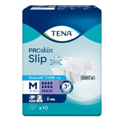 Tena ProSkin Slip Pieluchomajtki z rzepami Maxi M, 10 szt.