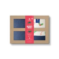 TEXPOL Zestaw Świąteczny: Bambusowy kocyk 80x100cm GRANAT + Pieluszka 30x30cm + Pieluszka 65x65cm