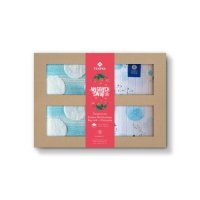 TEXPOL Zestaw świąteczny: Bambusowy ręcznik SKY SUN niebieski 140x70cm + Pieluszka 65x65cm