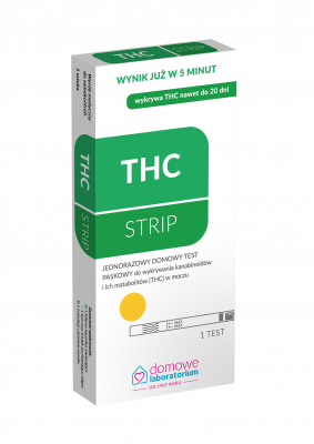 THC STRIP test do wykrywania THC w moczu 1 sztuka DOMOWE LABORATORIUM