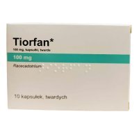 Tiorfan 100 mg, 10 kapsułek twardych (Delfarma) - lek na biegunkę
