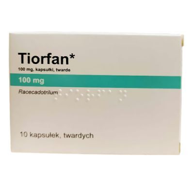 Tiorfan 100 mg, 10 kapsułek twardych (Delfarma) - lek na biegunkę