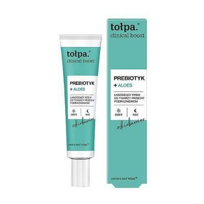 TOŁPA Clinical Boost Prebiotyk + Aloes Łagodzący krem do twarzy przeciw podrażnieniom, 40 ml