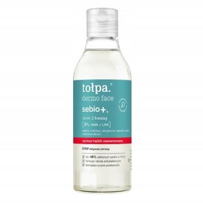 TOŁPA Dermo Face Sebio+ Tonik 2 kwasy AHA + LHA, 200ml