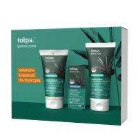 Tołpa Green Men Zestaw Żel z peelingiem do mycia twarzy, 150 ml + Nawilżający krem łagodzący, 50 ml + Żel pod prysznic do mycia ciała i włosów 2w1, 200 ml