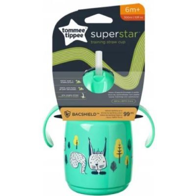 Tommee Tippee Kubek ze słomką Superstar 300ml 6m+ zielony