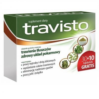 TRAVISTO 30+10 tabletek Gratis, trawienie