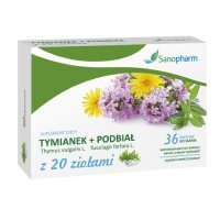 TYMIANEK I PODBIAŁ z 20 ziołami 36 pastylek do ssania Sanopharm