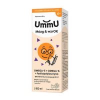 UmmU Mózg &amp; wzrOK 6+ płyn o smaku owoców leśnych, 150 ml