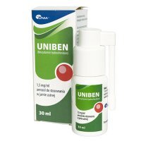 Uniben Aerozol, 30 ml - lek do miejscowego leczenia objawów zapalenia gardła