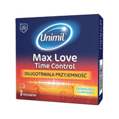 UNIMIL Max Love Time Control Prezerwatywy lateksowe nawilżane, 3 szt.