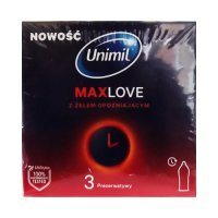 UNIMIL MaxLove Prezerwatywy z żelem opóźniającym, 3 szt.