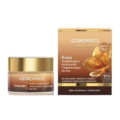 Uzdrovisco Bio Elixir Krem do twarzy wygładzający zmarszczki i regenerujący na noc, 50 ml