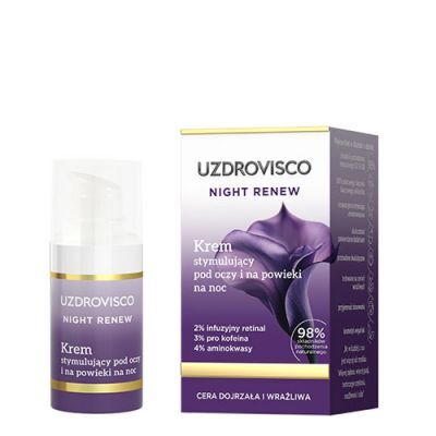 Uzdrovisco Night Renew Krem stymulujący pod oczy i na powieki na noc, 15 ml