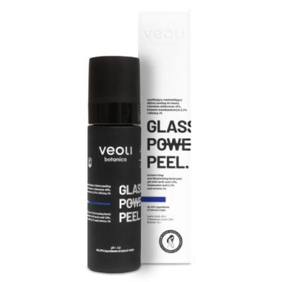 VEOLI BOTANICA  Glass Skin Power Peel Nawilżająco - rozświetlający żelowy peeling do twarzy z kwasem mlekowym 10%, traneksamowym 2,5% i ektoiną 1%, 30ml