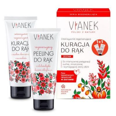 VIANEK Regenerująca kuracja do rąk, 75ml + Peeling do rąk, 75g