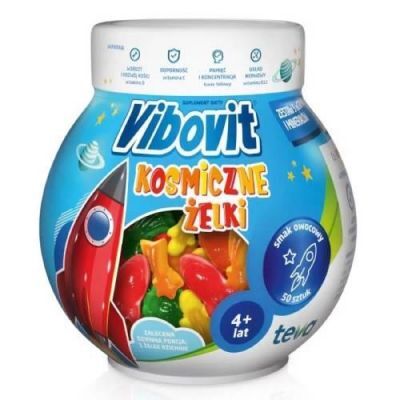 Vibovit Kosmiczne Żelki smak owocowy, 50 szt. KRÓTKA DATA 20.12.2026