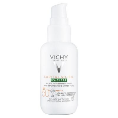 VICHY CAPITAL SOLEIL UV-Clear Fluid przeciw niedoskonałościom SPF50+, 40ml KRÓTKA DATA 30.11.2025