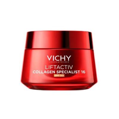 Vichy Liftactiv Collagen Specialist 16 SPF 50 Krem przeciwzmarszczkowy z systemem wielokrotnego uzupełniania, 50 ml