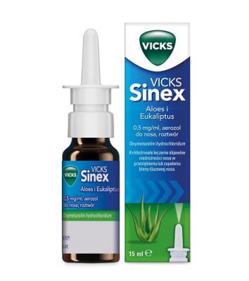 VICKS SINEX Aloes i Eukaliptus aerosol do nosa roztwór 15 ml