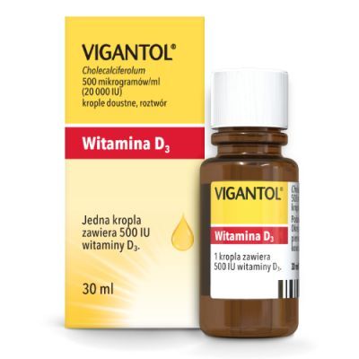 Vigantol krople 500 µg (20 000 IU), 30 ml