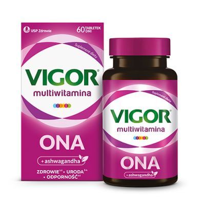 Vigor Multiwitamina ONA zestaw witamin i minerałów z ashwagandhą, 60 tabl.