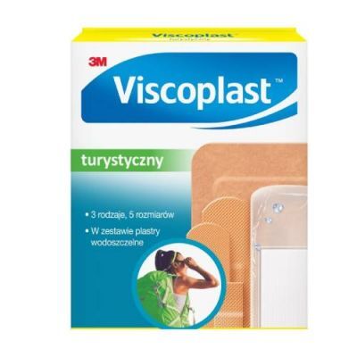 VISCOPLAST Turystyczny Zestaw plastrów 3 rodzaje, 5 rozmiarów, 26szt.