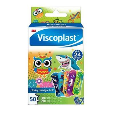 Viscoplast Zestaw Plastry dziecięce mix 2 rozmiary, 50 szt.