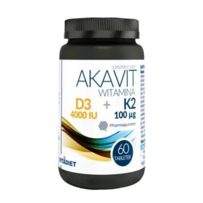 VITADIET Akavit Witamina D3 4000 IU + K2 100 mcg, 60 tabl.