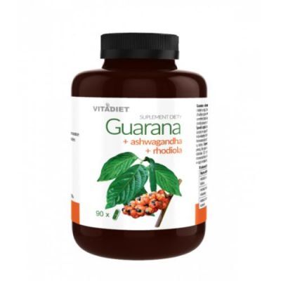 VITADIET guarana + ashwagandha + rhodiola, 90 kaps. KRÓTKA DATA28.02.2026