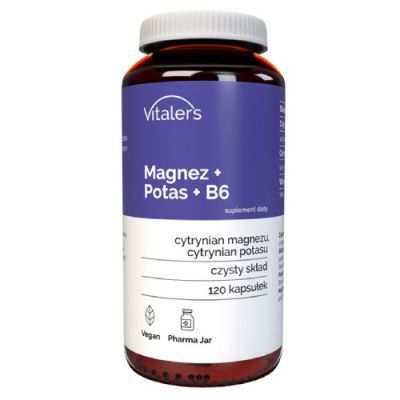 VITALER'S Magnez 100 mg + Potas 150 mg + Witamina B6 10 mg, 120 kaps.
