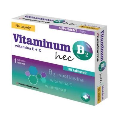 Vitaminum B2 HEC na zajady - 30 tabletek KRÓTKA DATA 31.07.2026