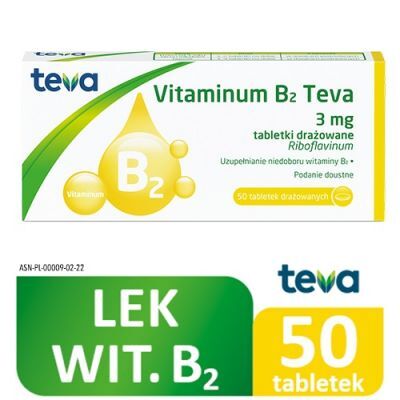 VITAMINUM B2 TEVA 3 mg 50 drażetek
