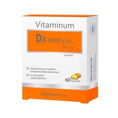 Vitaminum D3 4000 j.m. Strong, 60 kaps.