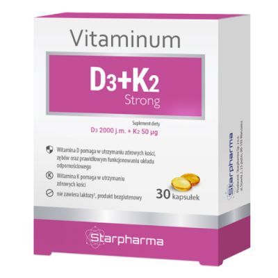 VITAMINUM D3+K2 Strong 30 kapsułek Starpharma