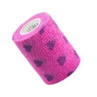 VITAMMY Autoband Elastyczny bandaż kohezyjny 7,5cm x 450cm Serca fioletowe