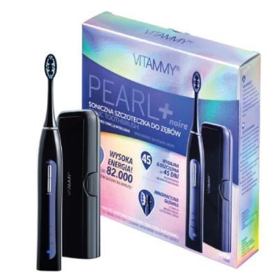 VITAMMY PEARL+ NOIRE Soniczna szczoteczka do zębów z funkcją wybielania kolor czarny + etui podróżne
