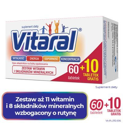 VITARAL 60 tabletek + 10 tabletek GRATIS