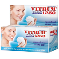 VITRUM CALCIUM 1250 + VITAMINUM D3 mocne kości piękne zęby i paznokcie 120 tabletek