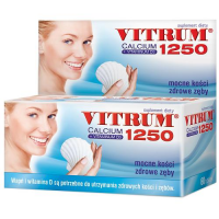 VITRUM CALCIUM 1250 + VITAMINUM D3 mocne kości piękne zęby i paznokcie  60 tabletek