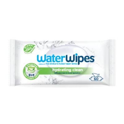 WaterWipes Hydrating Clean Chusteczki nawilżane dla dzieci z ekstraktem z aloesu, 60 szt.