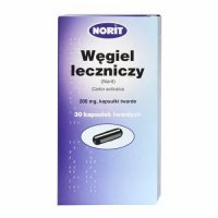 Węgiel leczniczy Norit 200 mg, 30 kapsułek KRÓTKA DATA 31.01.2026