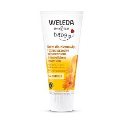 WELEDA Baby Calendula Bezzapachowy krem dla niemowląt i dzieci przeciw odparzeniom z nagietkiem lekarskim, 75ml