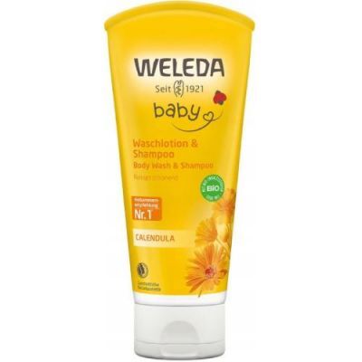 WELEDA Baby Calendula Szampon i płyn do mycia ciała dla niemowląt, 200ml