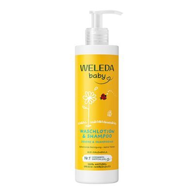 Weleda Baby Calendula Szampon i płyn do mycia ciała z nagietkiem lekarskim dla niemowląt i dzieci, 400 ml