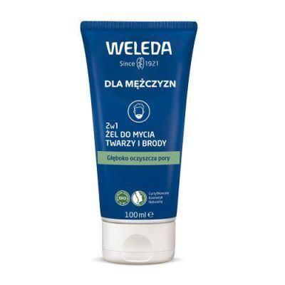 WELEDA Żel do mycia twarzy i brody dla mężczyzn 2w1, 100ml